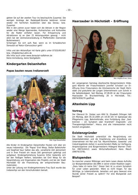 Mitteilungsblatt der Stadt Höchstädt - Verwaltungsgemeinschaft ...