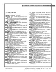 AUTHOR INDEX 1996 - Alternative Therapies In Health And Medicine