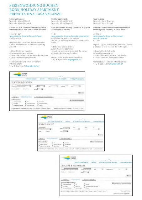 BroschÃ¼re Ferienwohnungen Pontresina (PDF 3.7 MB)