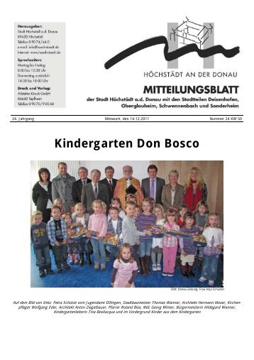 Kindergarten Don Bosco - Verwaltungsgemeinschaft Höchstädt ad ...