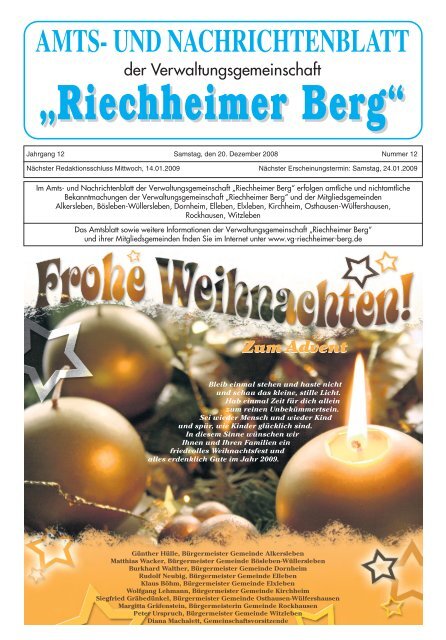 Zum Advent - VG Riechheimer Berg