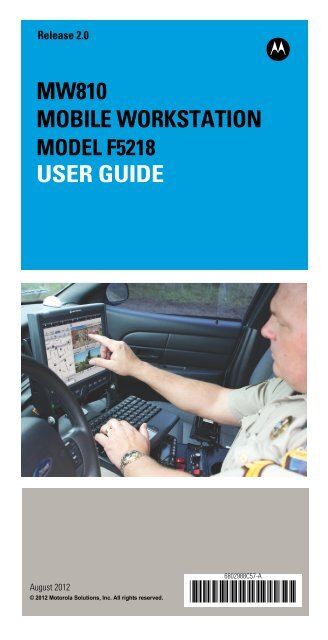 MW810 Mobile Workstation User Guide - Motorola Solutions