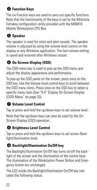 MW810 Mobile Workstation User Guide - Motorola Solutions