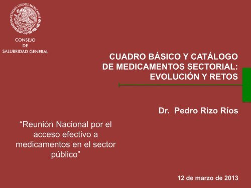 Cuadro Básico y Catálogo de Medicamentos sectorial
