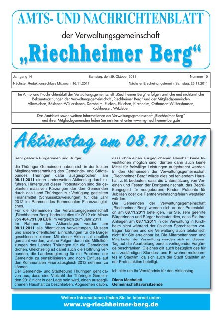 AMTS- UND NACHRICHTENBLATT - VG Riechheimer Berg