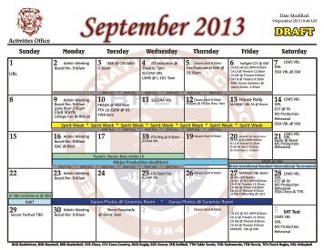 Activities Calendar - Brent International School Manila