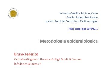 Metodologia epidemiologica - Docente.unicas.it - UniversitÃ  degli ...