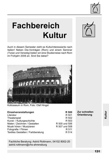 Fachbereich Kultur - VHS Ahrensburg
