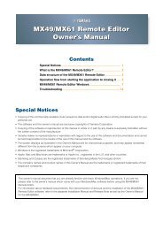 MX49/MX61 Remote Editor Owner's Manual - Motifator.com