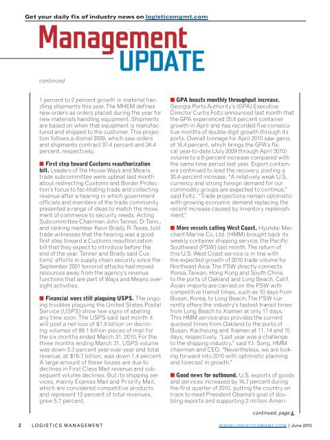 Logistics Management - June 2010