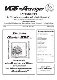 AMTSBLATT der Verwaltungsgemeinschaft - VG Saale-Rennsteig