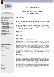 31 October 2012 Quarterly Activities Report ... - General Mining