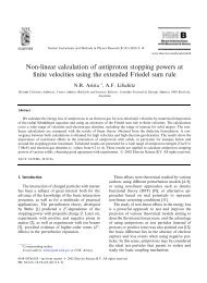 Non-linear calculation of antiproton stopping powers at finite ... - CNEA