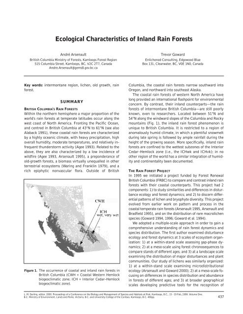 Ecological Characteristics of Inland Rain Forests