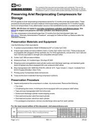 Preserving Ariel Reciprocating Compressors for ... - Ariel Corporation