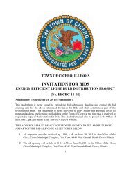 INVITATION FOR BIDS - The Town of Cicero