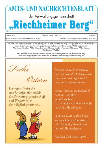 Amts- und Nachrichtenblatt -  VG Riechheimer Berg
