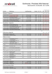 Sortiments / Preisliste Wild National