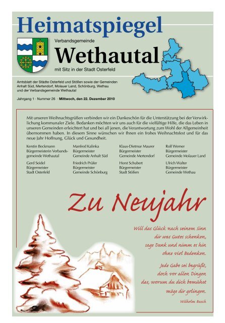 Heimatspiegel Wethautal - Verbandsgemeinde Wethautal