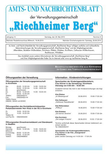 AMTS- UND NACHRICHTENBLATT - VG Riechheimer Berg