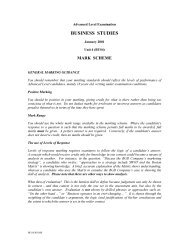 January 2001 Mark Scheme GCE Business Studies Unit 4
