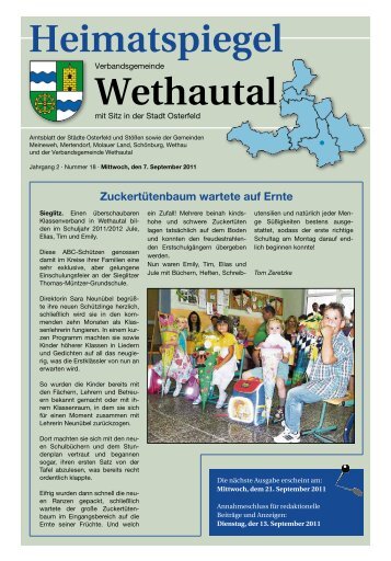 Heimatspiegel Wethautal - Verbandsgemeinde Wethautal