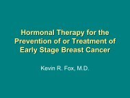 Hormonal Therapy for the Prevention of or Treatment of Early Stage ...