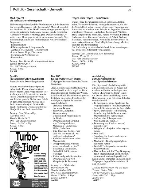 Turbo- Tiger - Kreisvolkshochschule Norden