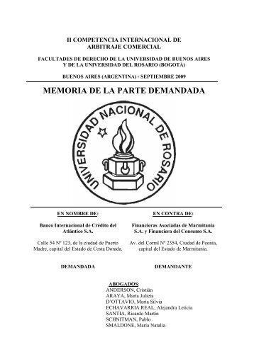 mejor memoria demandada - Universidad de Buenos Aires