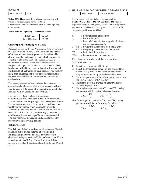 1000 Hydraulics Chapter - Ministry of Transportation