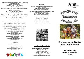 Junge vhs 2012-1 - Volkshochschule Traunreut