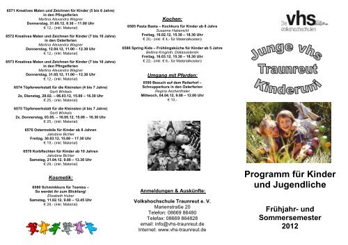 Junge vhs 2012-1 - Volkshochschule Traunreut