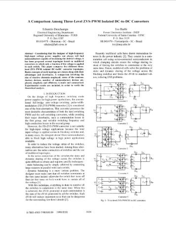 A Comparison Among Three-Level ZVS-PWM Isolated ... - Ivo Barbi