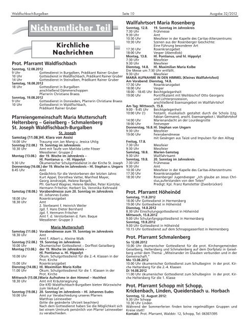 Amtsblatt der Verbandsgemeinde Waldfischbach