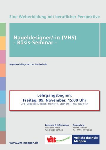 Nageldesigner/-in (VHS) - Basis-Seminar - - Volkshochschule Meppen