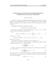 A SUBCLASS OF ANALYTIC FUNCTIONS DEFINED BY ...