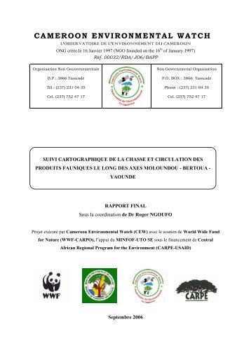cameroon environmental watch - Impact monitoring of Forest ...