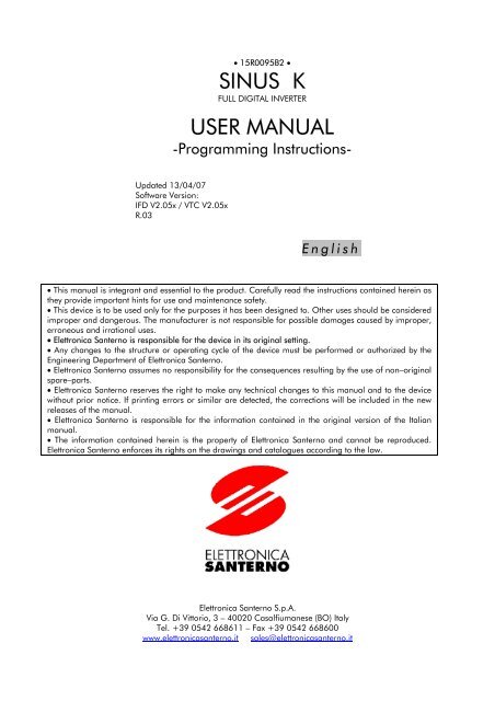 Sinus K User Manual Santerno, Printer Storage Cabinet White Hc 0040