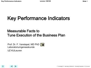 Key Performance Indicators - UZ Leuven