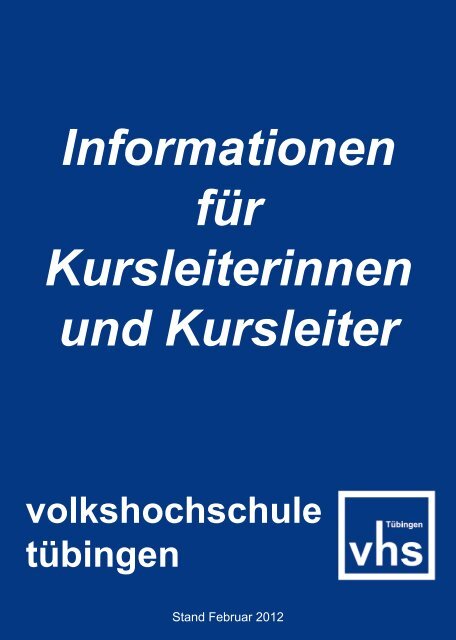 Ihr vhs Team (Stand: Februar 2012) - VHS Tübingen