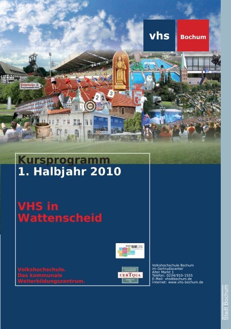 Kursprogramm 1. Halbjahr 2010 VHS in ... - Volkshochschule Bochum