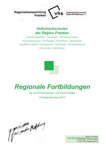 Regionale Fortbildungen - Volkshochschule Künzelsau