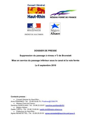 le dossier de presse (pdf, 1.1 Mo) - RFF