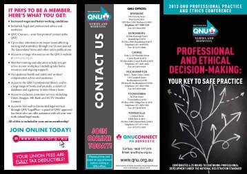 c o N tact U s JOIN ONLINE TODAY! - Queensland Nurses Union
