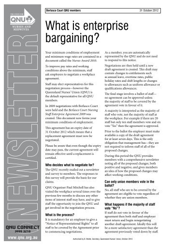 What is enterprise bargaining? - Queensland Nurses Union