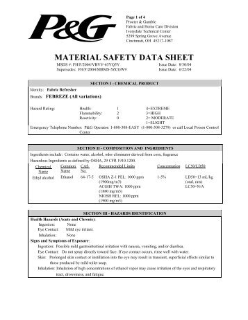 MSDS-English - Procter & Gamble