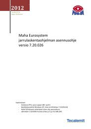 Mahan uuden jarrulaskentaohjelman asennusohje - Tecalemit Oy