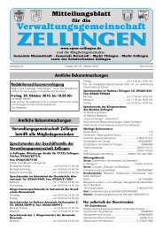 Amtliche Bekanntmachungen - Verwaltungsgemeinschaft Zellingen
