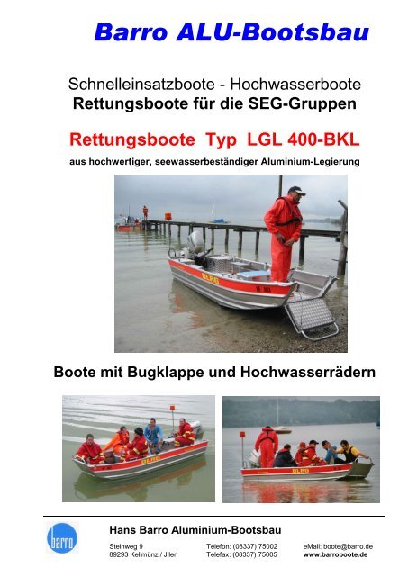 Kurzprospekt SEG-Boote zum herunterladen - Hans Barro ...