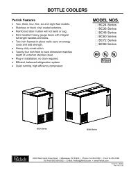 BOTTLE COOLERS - KCL Cutsheets